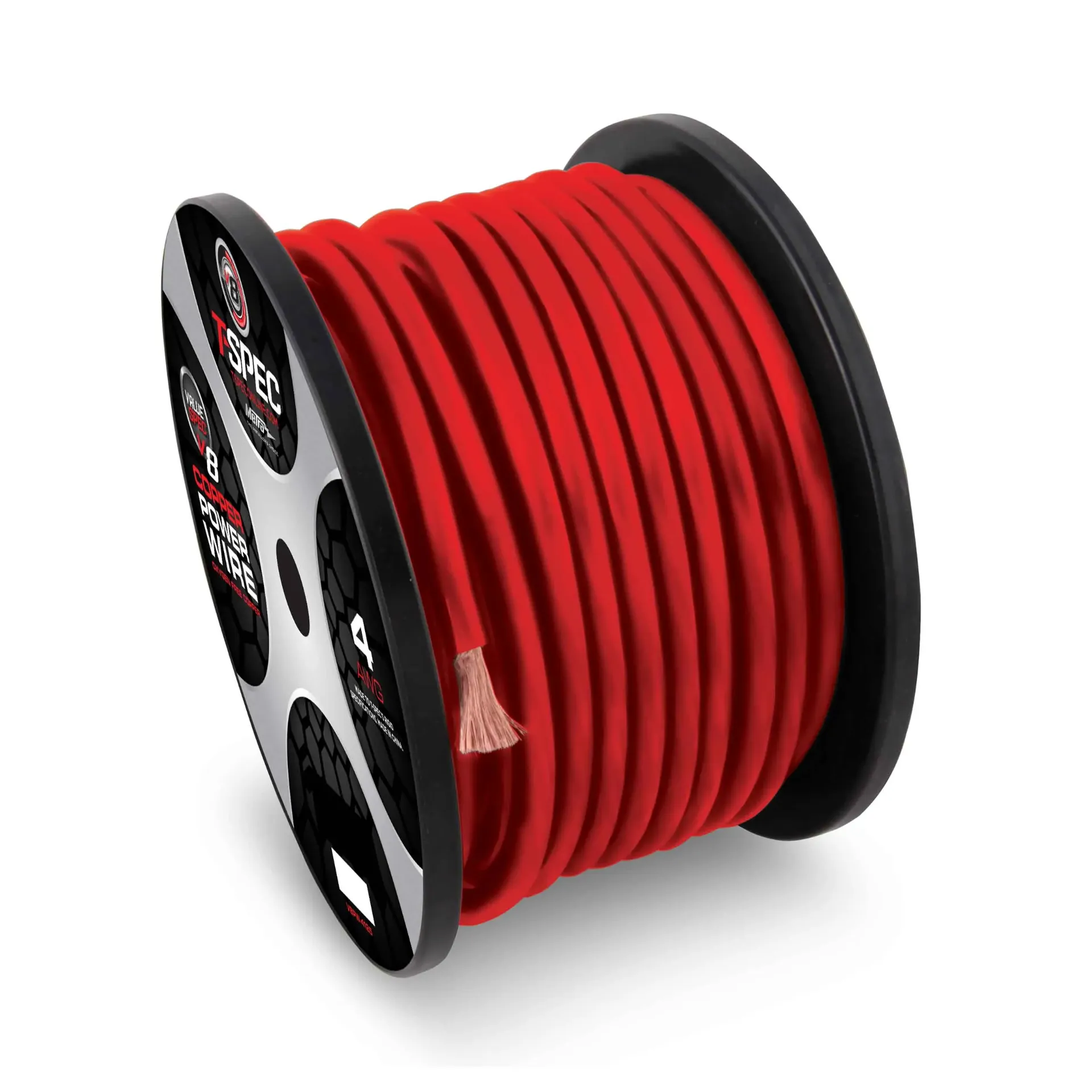 [1-0 AWG 50FT MATTE RED OFC POWER WIRE - v12 SERIES] V12PW-1050