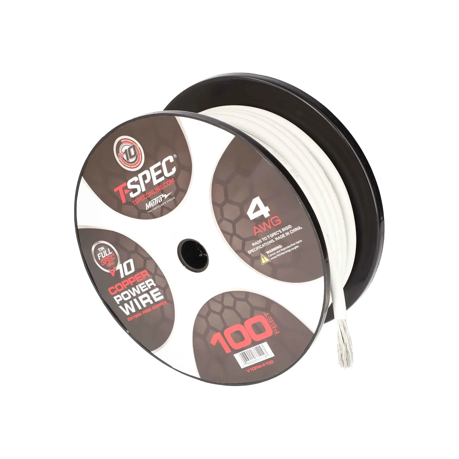 [4 AWG 100FT MATTE PEARL OFC POWER WIRE - v10 SERIES] V10PW-4100