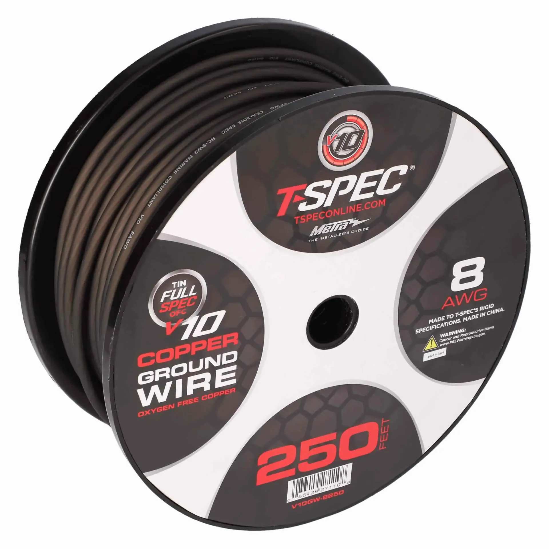 [8 AWG 250FT MATTE BLACK OFC POWER WIRE - v10 SERIES] V10GW-8250