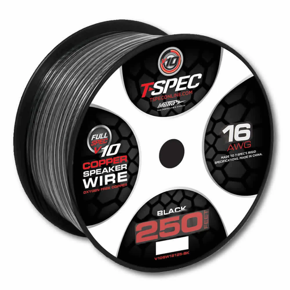 [16 AWG 250 FT BLACK OFC SPEAKER WIRE - v10 SERIES] V10SW16250-BK