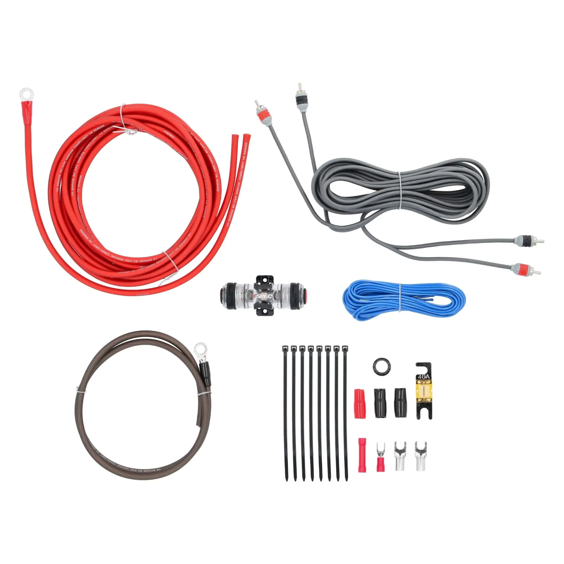 [v8 8 AWG Amp Kit - 600 W with RCA Cable] V8-AK8