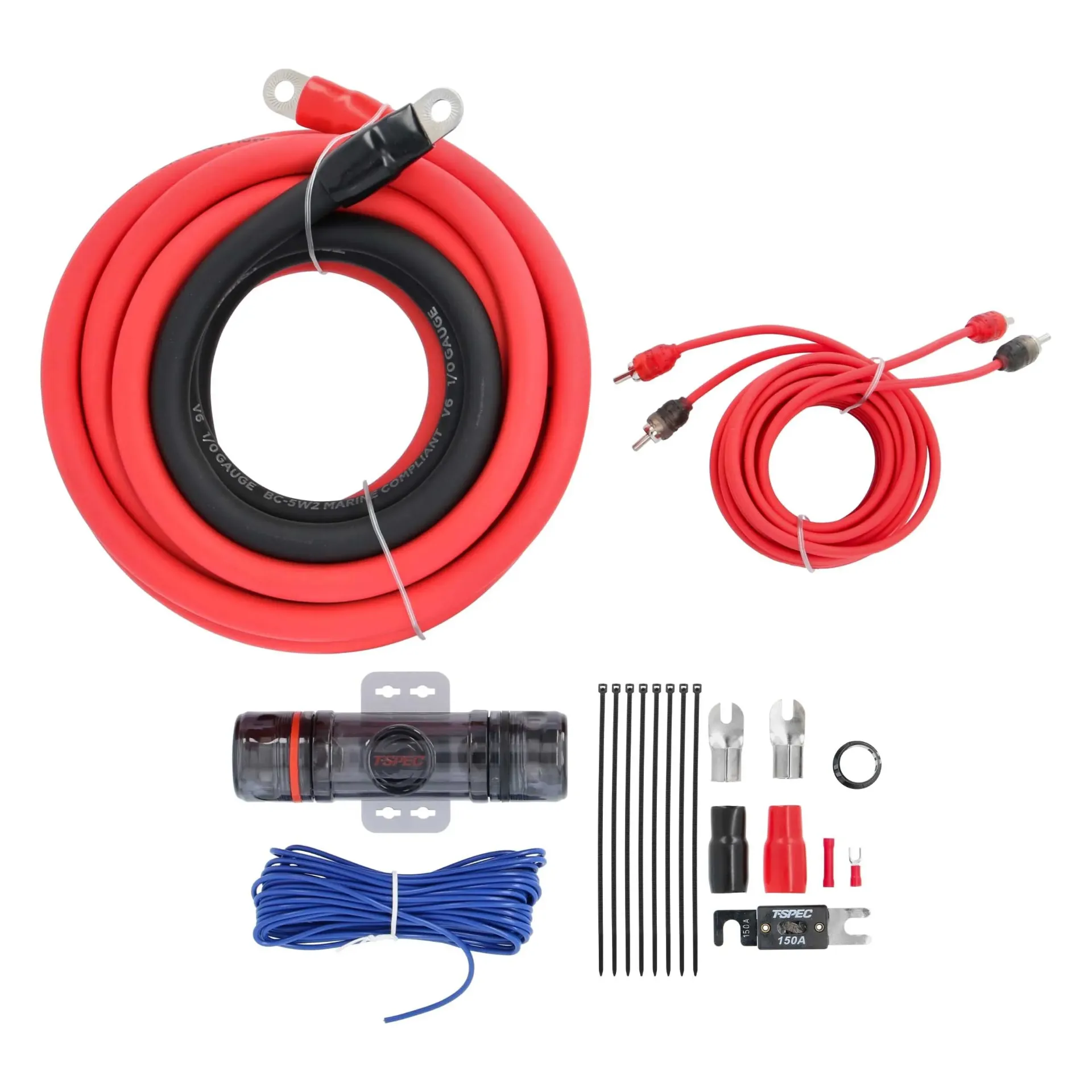 [1/0AWG 2400W AMP KIT WITH RCA - V6 SERIES] V6-RAK1-0