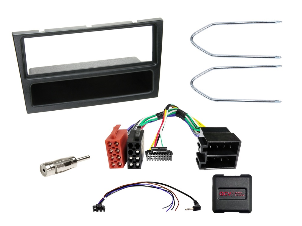 [1-DIN Kit with pocket Opel black SWC analogue/antenna] 611230-26-1