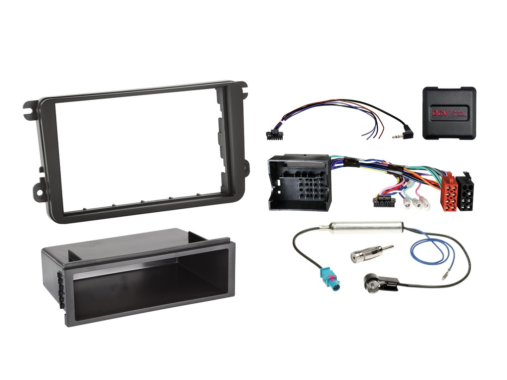 [2-DIN Kit with pocket Seat/Skoda/VW vehicles SWC/antenna] 611320-15-04