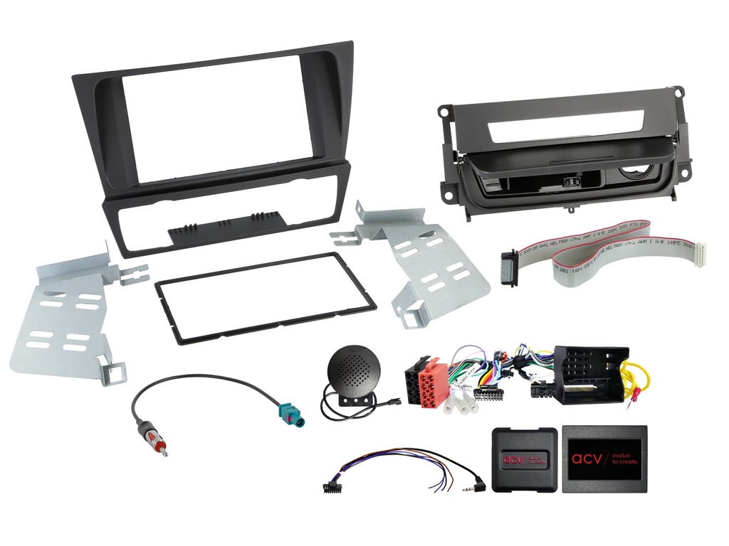 [2-DIN Kit BMW 3series with smoker packageblack SWC/antenna] 621023-09-3