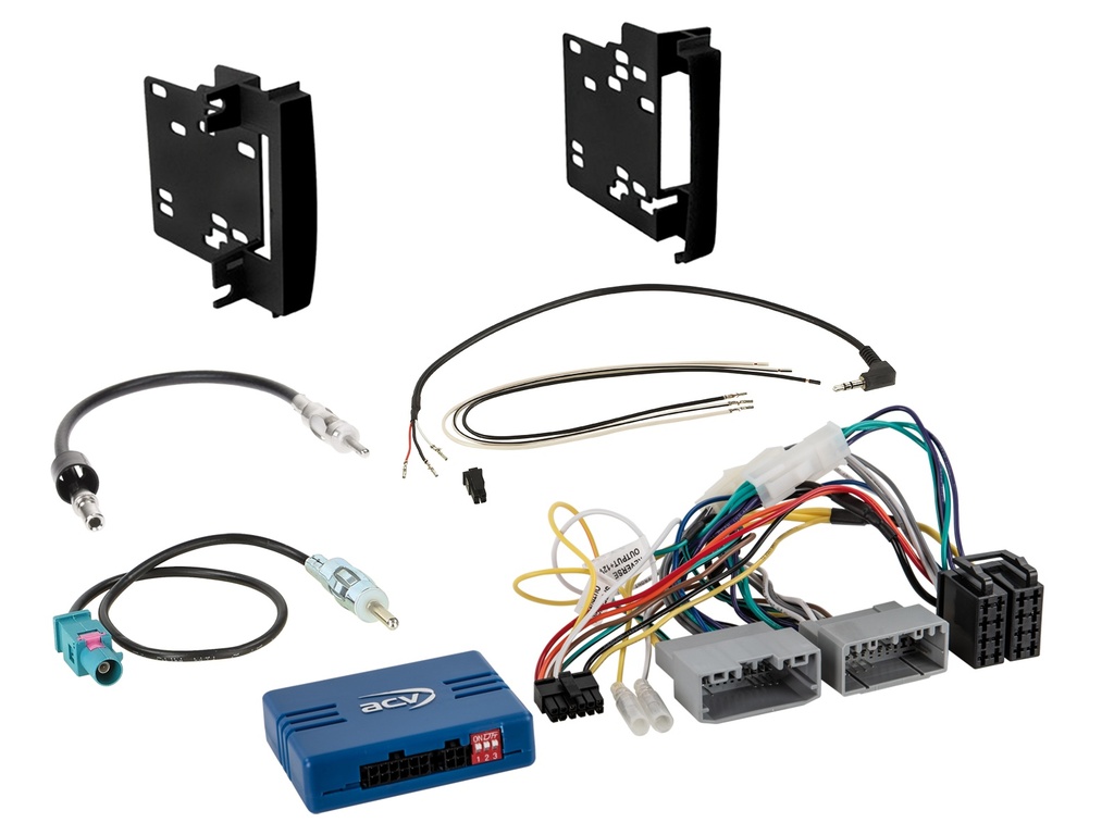 [2-DIN Kit Chrysler/Dodge/Jeep/VW SWC/Amp black] 621145-07-1