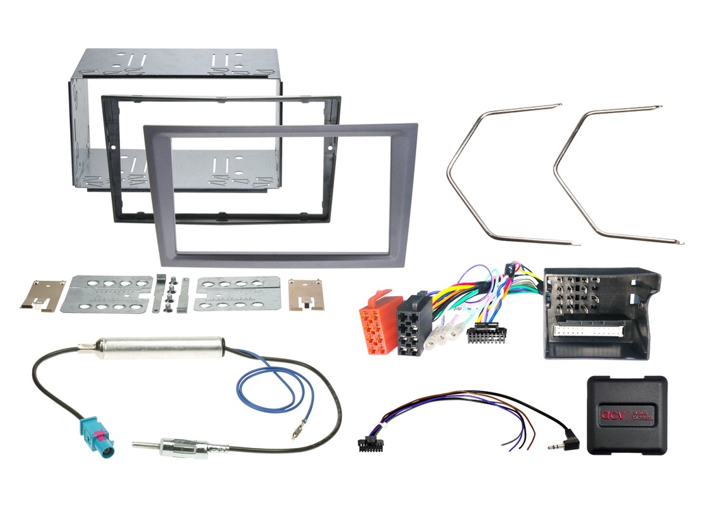 [2-DIN Kit Opel vehicles charcoal SWC CAN Bus/antenna] 621230-26-2