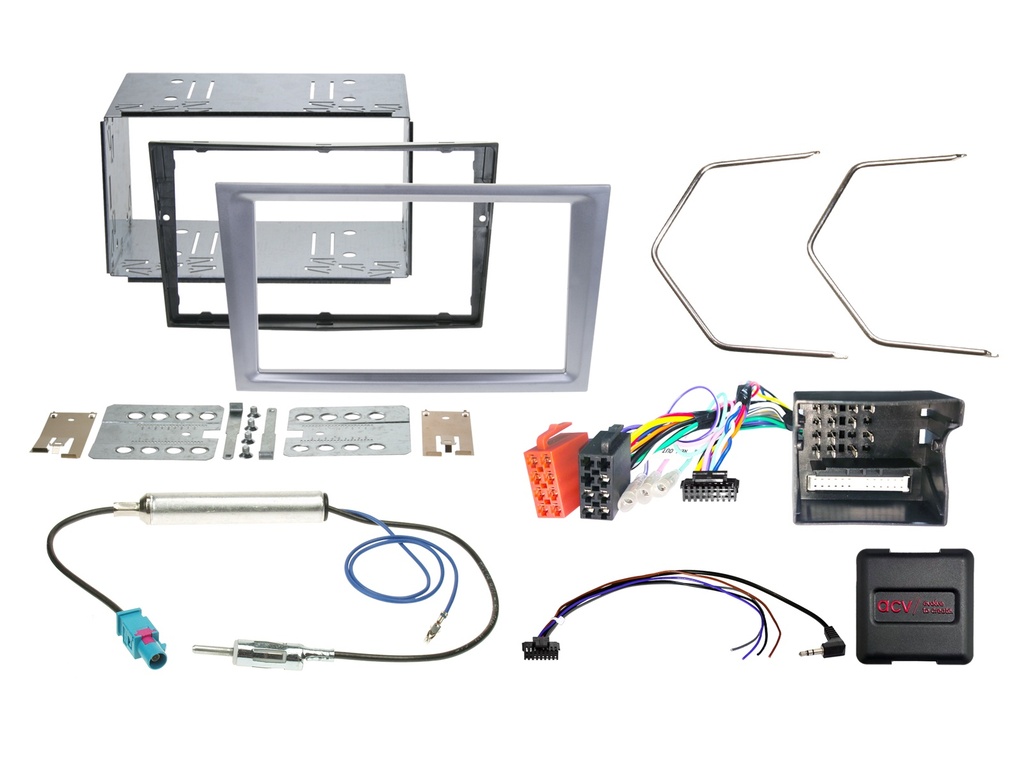 [2-DIN Kit Opel vehicles matt chrome SWC CAN Bus/antenna] 621230-26-7