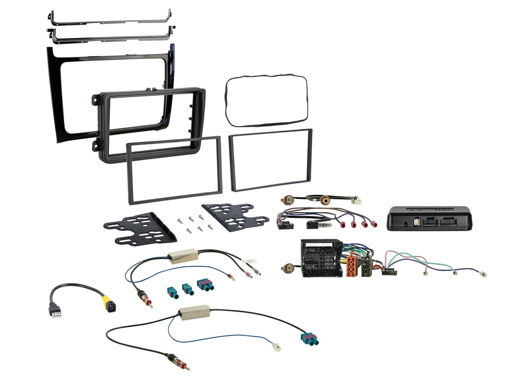 [2-DIN Kit VW Polo 2014-2017 piano black i-dapter/antenna] 621320-41-2