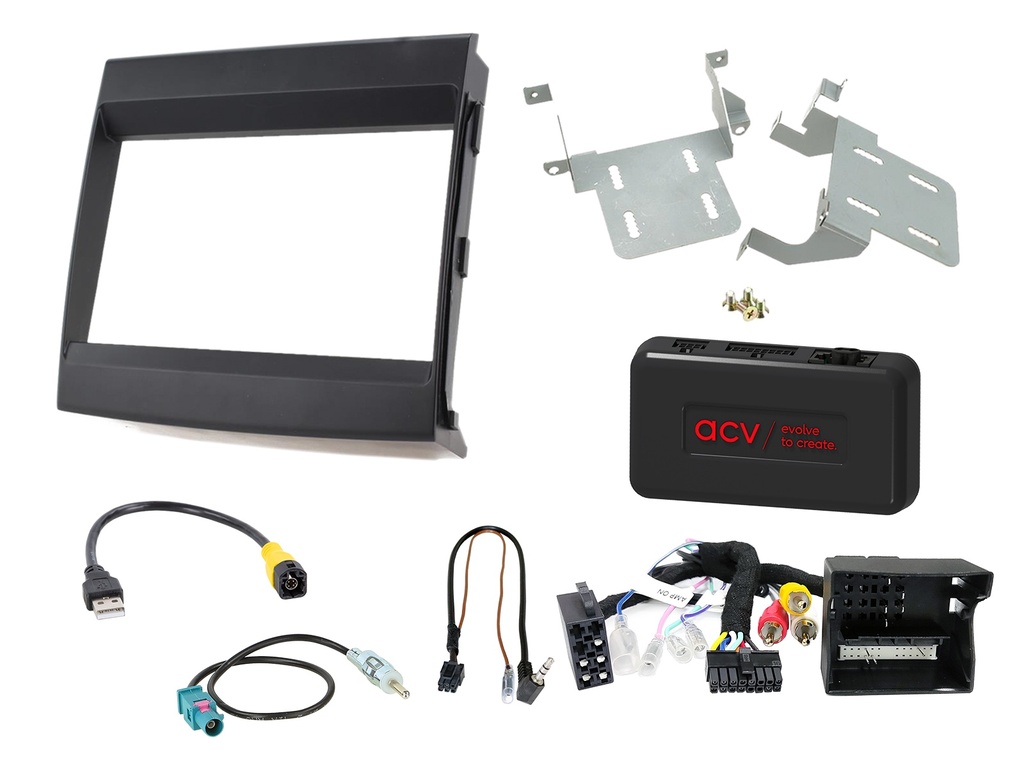 [2-DIN Kit Porsche Cayenne 2011-2016 SWC/Amp black] 621323-09-1