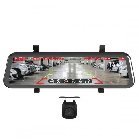 [9" HIGH RESOLUTION MIRROR MONITOR WITH HD 1080P REVERSE & LIVE STREAM CAMERA] GRV90MKT