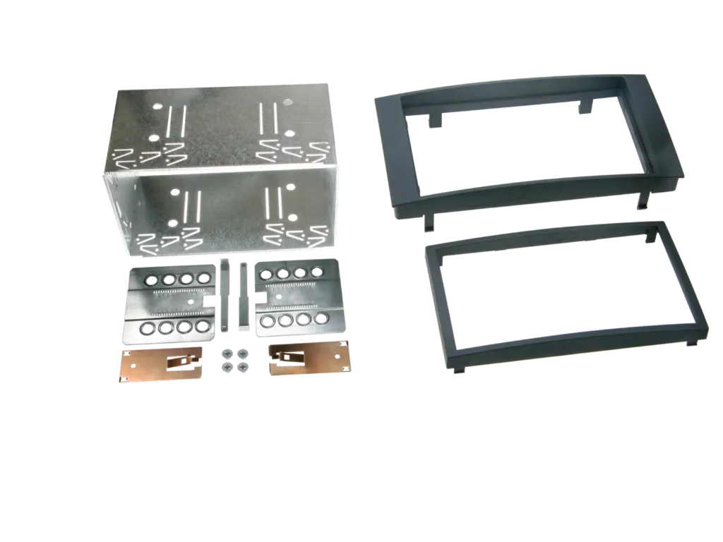 [2-ISO facia plate VW T5 2003-2015/Touareg 2003-2010 schwarz] 381320-11